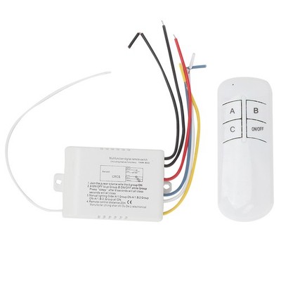  3 Ways ON/OFF 220V Digital Wireless Wall Light Receiver Transmitter Remote