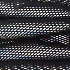 Basic Black-Iridescence Famous Maker Bonded Stiff 3D Mesh Fabric