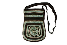 Sling Hand Bag Embroidery Fashionable Modern Style Art Handy Craft Summer Brown