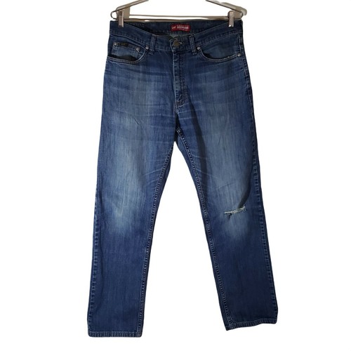 Distress Leather Patch Reg Fit Men 