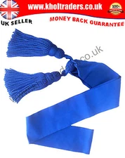 ROYAL BLUE SILK SHOULDER SASH WITH TWO TASSEL