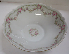 Limoge Elite Works Pink Roses Serving Bowl