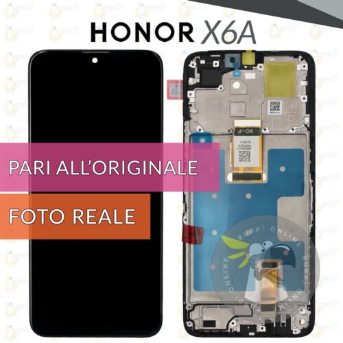 HONOR X6A WDY-LX1 DISPLAY FRAME LCD SCREEN GLASS TOUCH SCREEN EQUAL TO ORIGINAL - Picture 1 of 2