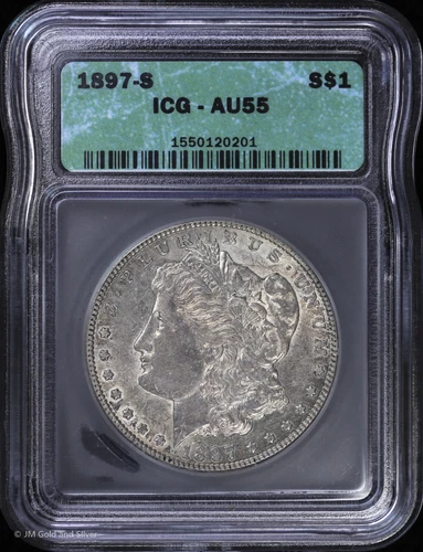1897-S $1 Morgan Silver Dollar ICG AU 55