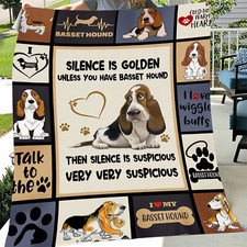 Basset Hound Dog Fleece Blanket, Picnic Blanket, Baby Blanket, Holiday Blanket