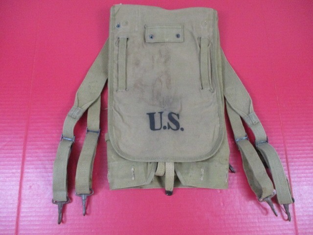 WWII Era US Army M1928 Haversack Pack - Khaki Color - Marked: BOYT