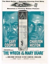 1959 THE WRECK OF THE MARY DEARE Gary Cooper Charleton Heston Vintage MovieAd 