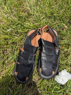 Bacco Bucci Sport Men\'s Size 10 Black Leather Woven Slip On Fisherman Sandals Mens Bacco Bucci Sport Black Woven Leather | Mercari main image 3