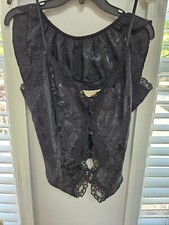 Victorias Secret VS Vintage Gold Label Satin Cami Top  Shorts lingerie Size L