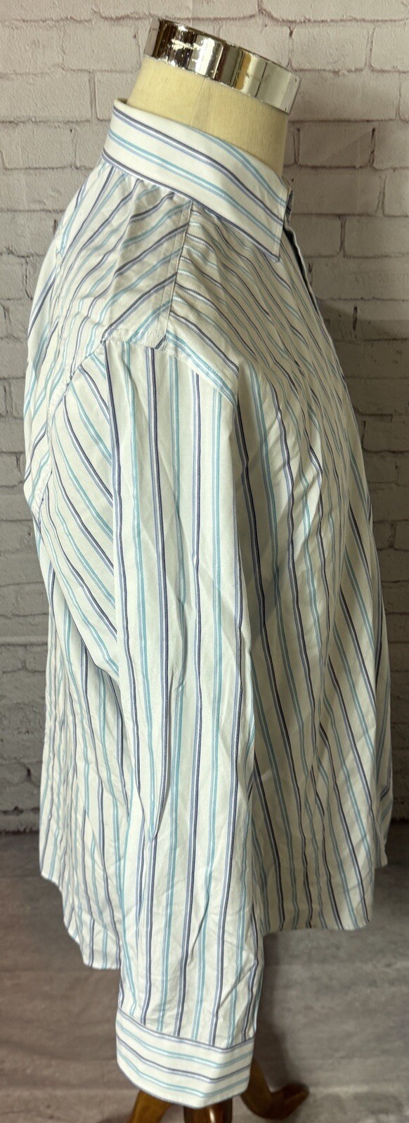 FILA Camicia elegante uomo Savile Row manica lunga con bottoni taglia 41 a righe