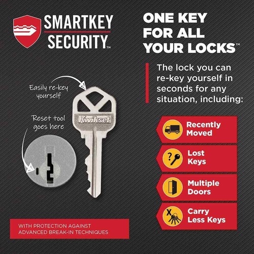 Kwikset Juno Pomello Porta Ingresso Ottone Lucido con Sicurezza SmartKey - Foto 8 di 10