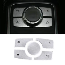 For Benz ML GL 2012-2016 Silver Aluminum Control Multimedia Button Trim Sticker