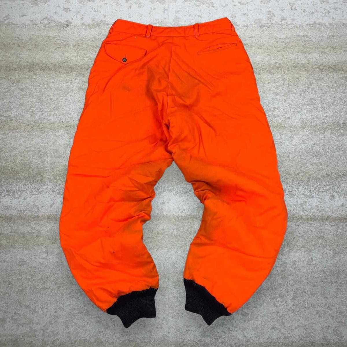 True Vintage Snow Pants 34x30 Neon Orange Baggy Fit Cuffed