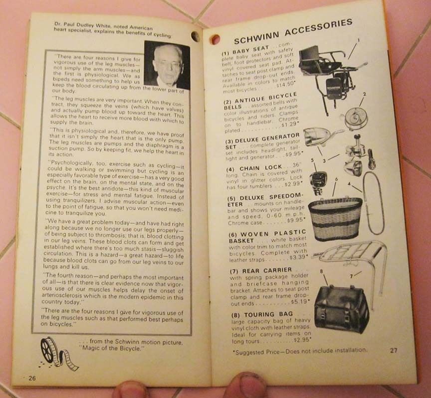 Vintage 1973 Schwin Bicycles Owner Manual & Catalogue Vintage 1973 Schwin Bicycles Owner Manual & Catalogue