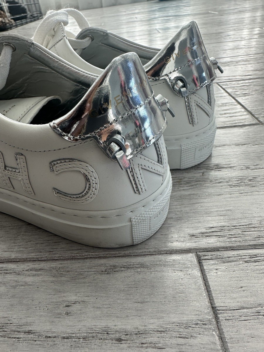 Givenchy Urban Street Low Logo White and Silver Sneakers Givenchy Urban Street Low Logo White and Silver Sneakers