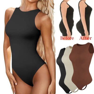 Bodysuit Shapewear Strings Damen Abnehmen Bauchkontrolle Full Firm Body Mieder
