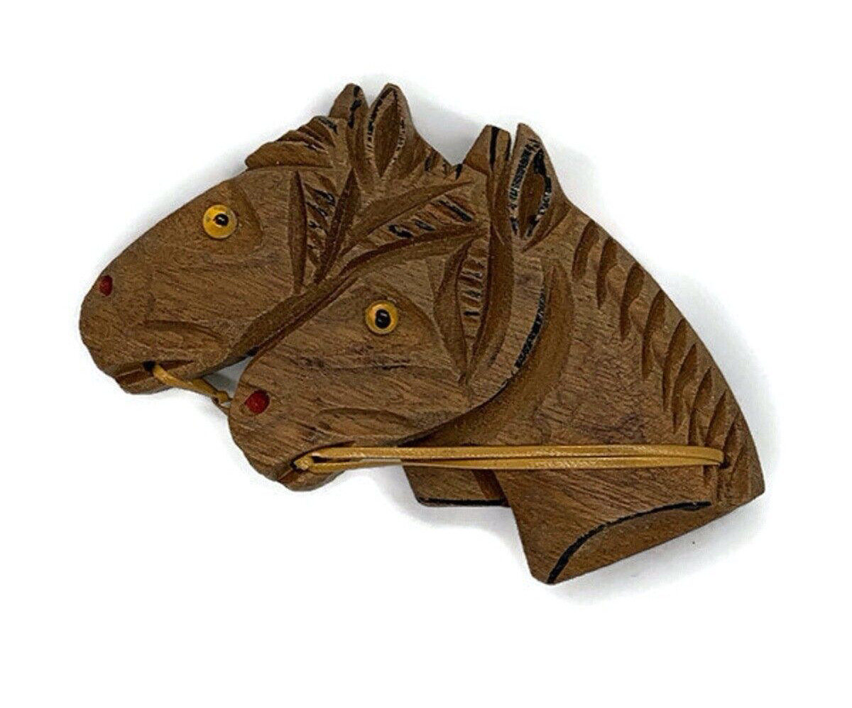 50's/60's Mid Century Brass Figural Horse Equestrian Pin Brooch main image 1