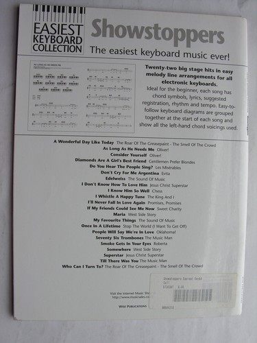 EASIEST KEYBOARD COLLECTION SHOWSTOPPERS 22 Showsongs Easy-To-Play Melody Line - Picture 3 of 3