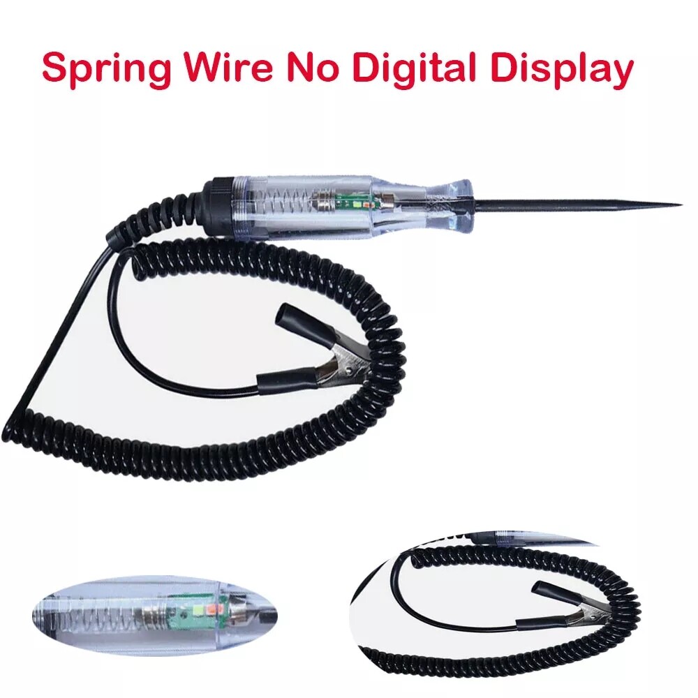 DC 12V Voltage Test Pen Probe 6-24V Car Electric Circuit Tester Spring Wire HOT