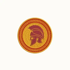 Spartan Helmet Crest Patch Embroidered Iron-On Applique Military War Tactical