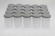 (20) Plastic Clear 35mm Film Canisters with Grey Lid Tops (Hobby, Hardware, etc)