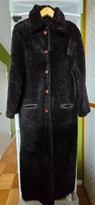 NEW. 2 in 1.  REVERSIBLE 100% SHEARLING  WOMEN LONG COAT. SWEAT DREAMS. Sz XS