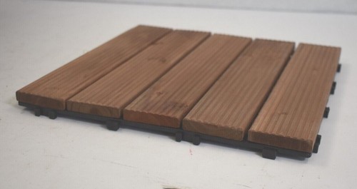 Yaheetech 591784 Natural Wood Deck Tiles Interlocking Plastic 12" x 12" - Picture 3 of 6