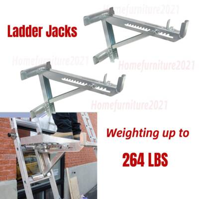 Ladder Jacks 2Pack Two-Rung Short Body Scaffold Extension Ladder Jack Adjustable