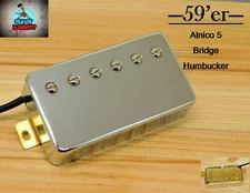 G.M. 59'er Alnico 5 Chrome Humbucker Bridge (52mm) (4-wire) for Gibson Epiphone®