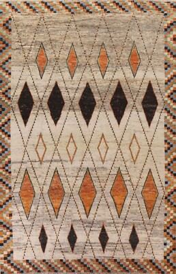 Geometric 10x14 Handmade Moroccan Wool Large Rug