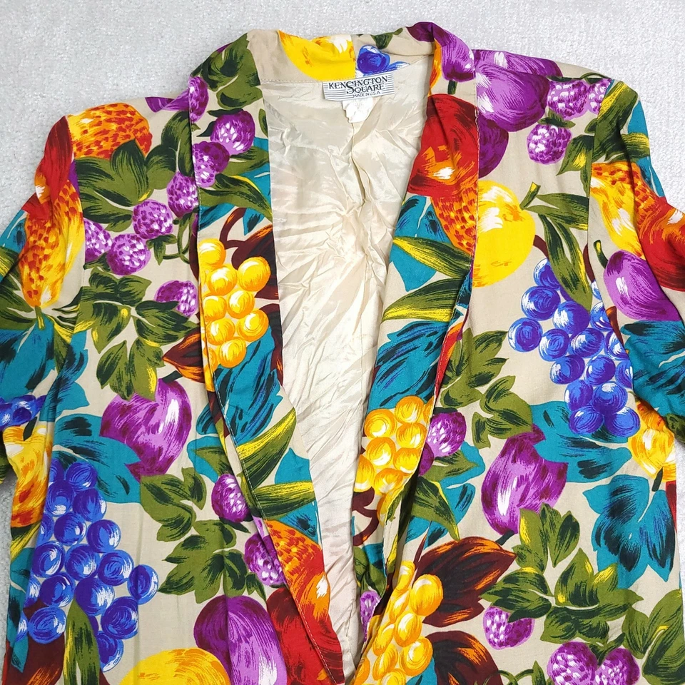 Ken Sington Square Blazer Women's Large USA Made 1 Button Pockets Shoulder Pads - Imagem 3 de 4