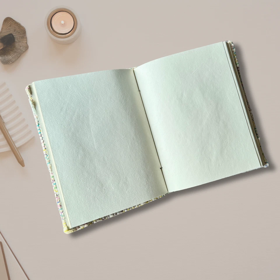 Recycled Viscose And Silk Yarn Notebook | Cotton Handmade Paper - Image 2 of 4