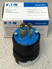 NEW AHCL2130P Eaton Arrow Hart Locking Plug Blue 30A 3ØY 120/208V 4P5W L21-30P