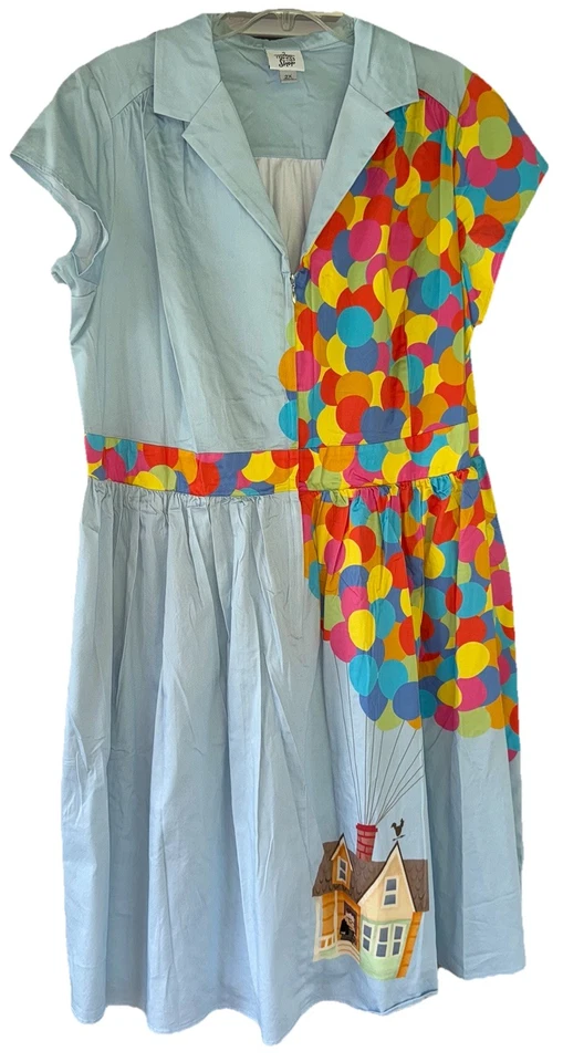 Vestido para mujer Disney Store Pixar azul UP House Carl & Russell globos talla 2X RARO Foto 3 de 4