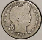 Silver Quarter - Barber - 1894-O (Uneven wear on reverse rim.) - Set Break