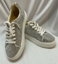 Betsey Johnson sneakers 9.5 Sutton platform sparkle rhinestone metallic Bling