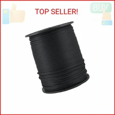 3/16 inch Black Dacron Polyester Rope - 500 Foot Spool | Solid Braid - Industria