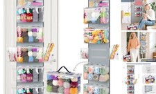 Hanging Yarn Storage Organizer, Over The Door Storage w/Large Capacity 6 tiers