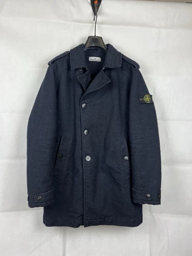 Blue Navy Stone Island “Saia Doppia Faccia” Heavy Coat