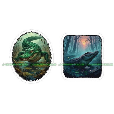 Alligator Vinyl Decal Sticker Swamp Water 2 pack D