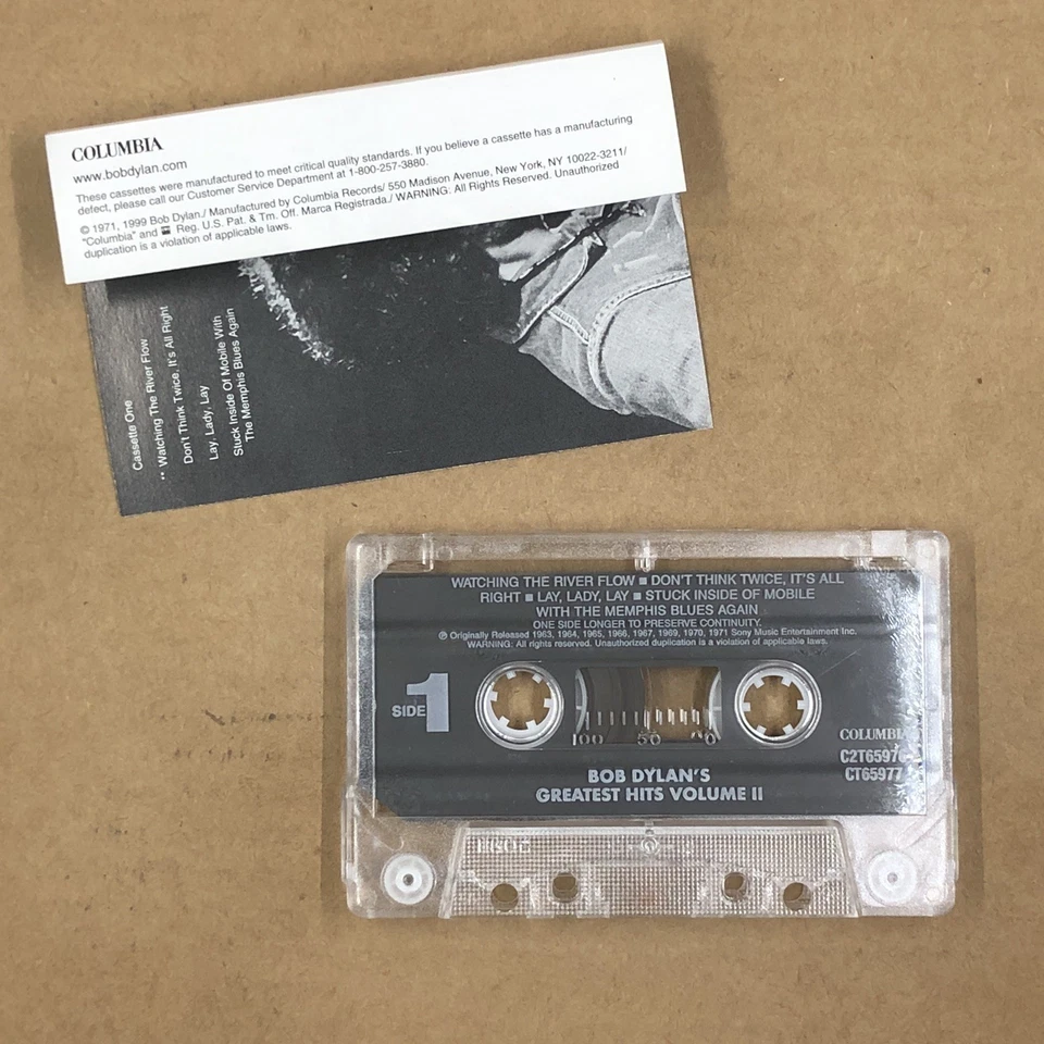 BOB DYLAN Cassette Tape Rock Folk GREATEST HITS VOL 2 MAGGIES FARM TAPE 1 ONLY - Image 2 of 4