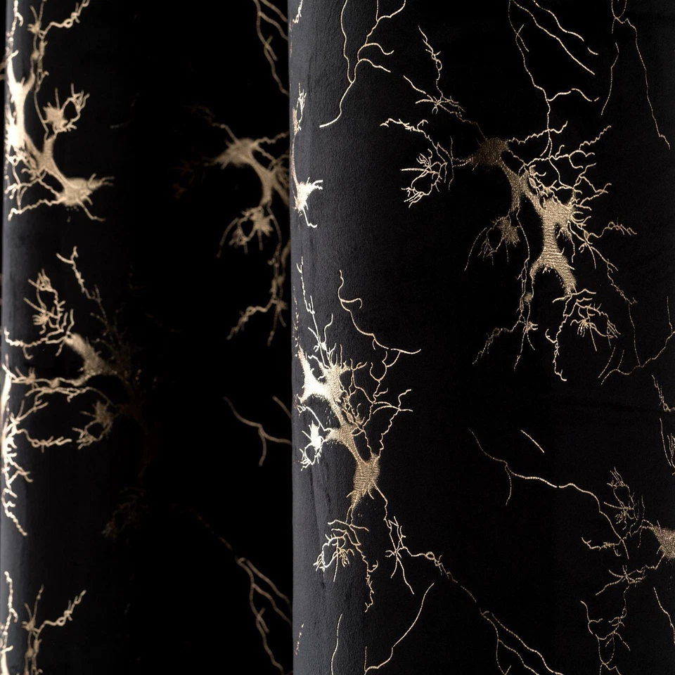 COPPIA TENDA CONFEZIONATA IN VELLUTO JEDDA LINEA ORO 2 PANNELLI CON BORCHIE - Immagine 3 di 3