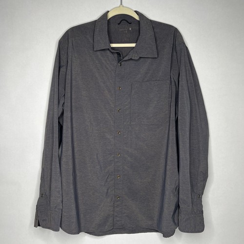 Swiss Tech Performance Gear Shirt Men's 2XL Dark Gray Brass Heather Long Sleeve