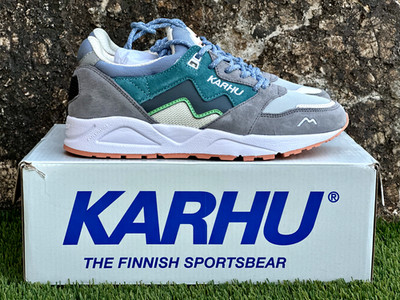 Karhu Aria 95 Retro Running Sneakers Sleet/Brittany Blue New $140