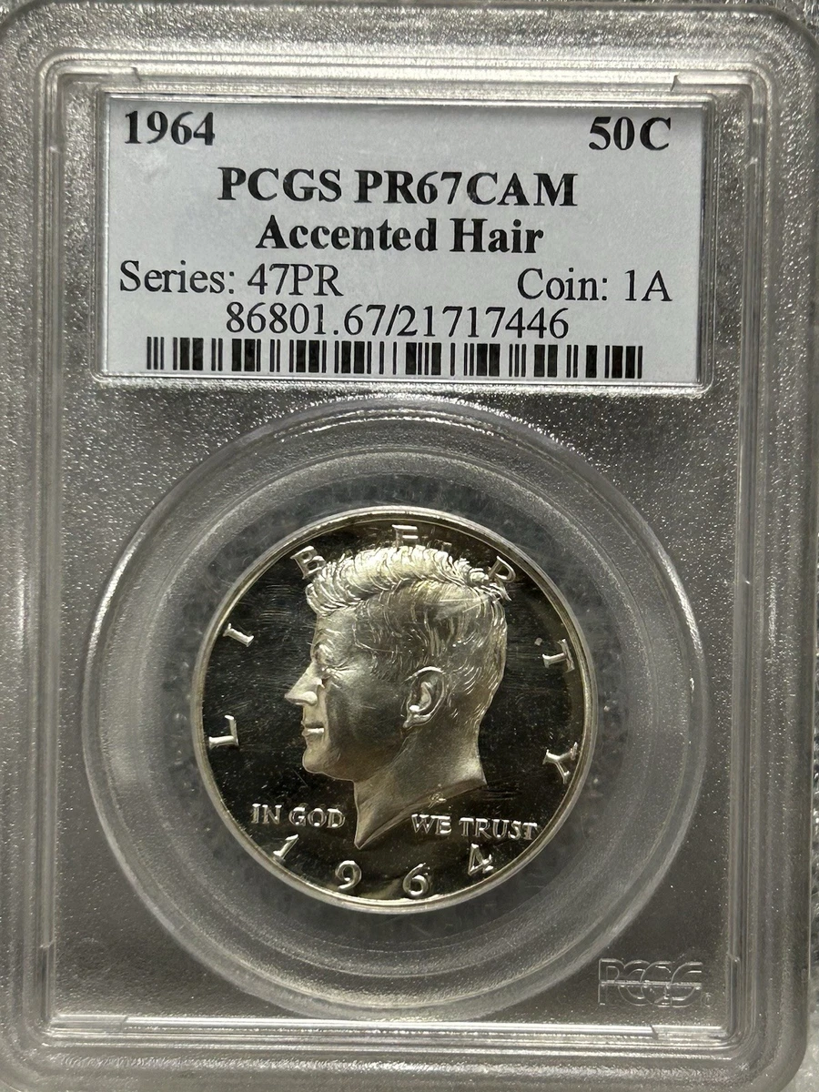 1964 Accented Hair Proof Silver Kennedy 50¢ PCGS PR 67 CAM BX50K