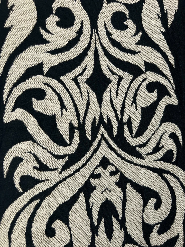 NINE WEST Black Ribbed Knit Dress Size XS Womens Black Sweater Dress Tan Demask - image 4 of 4