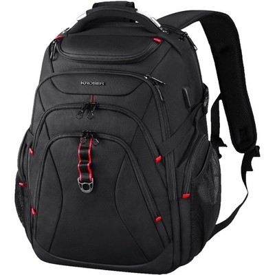KROSER Travel Laptop Backpack 17.3 Inch XL Computer inch, Black-17.3 