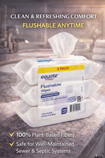 Equate Fragrance-Free Flushable Wipes, 144 Count in 3 Packs