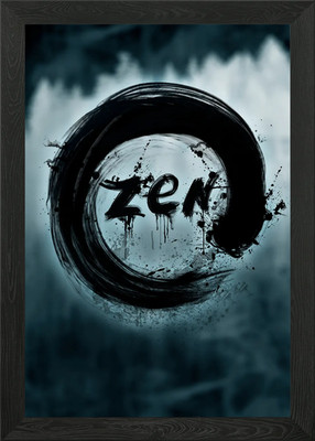 Zen Kreis Pinselstrich Kunst Gerahmtes Wandbild Poster Leinwanddruck Bild