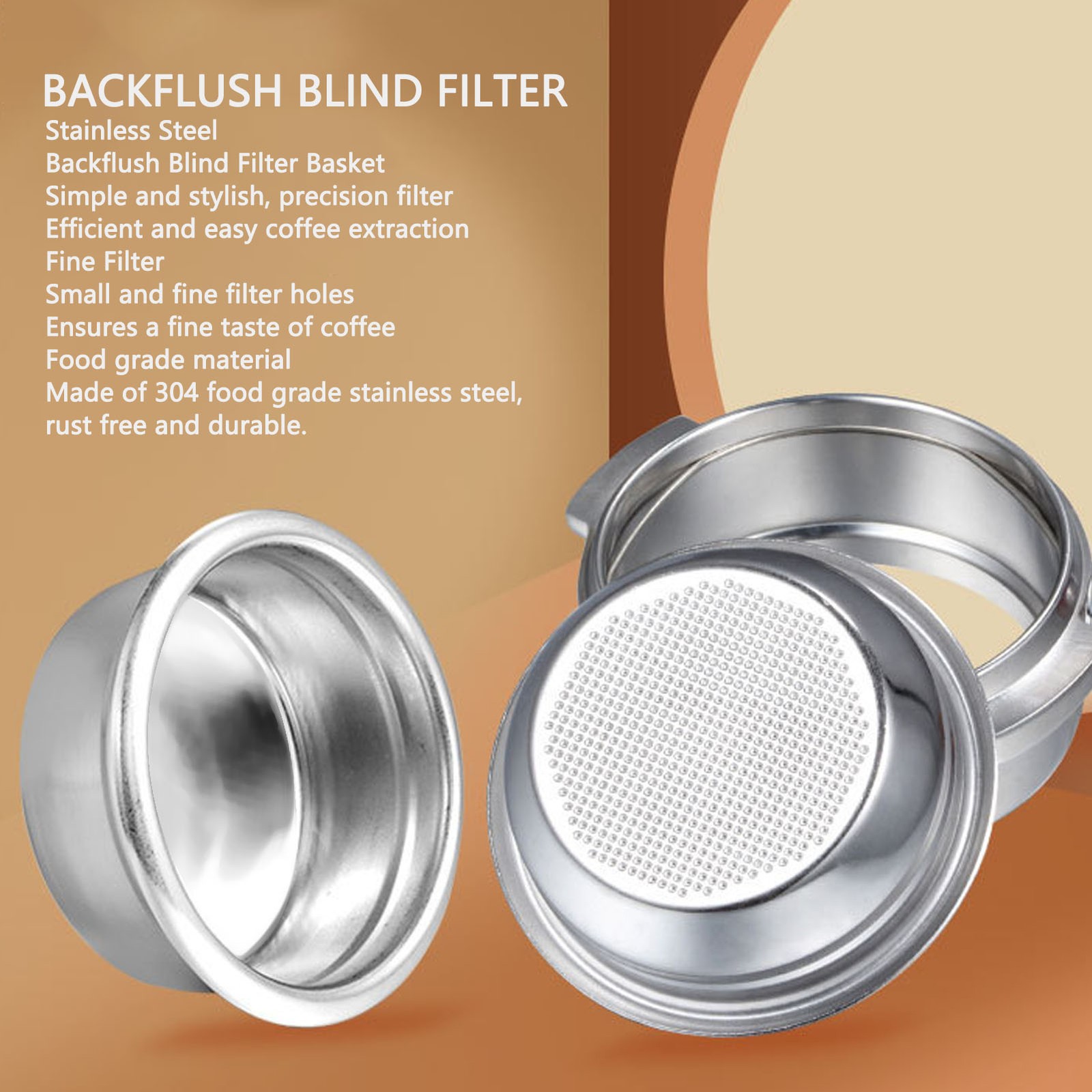 Metal Backflush Blind Filter 304 Stainless Steel Portafilter Insert Basket For